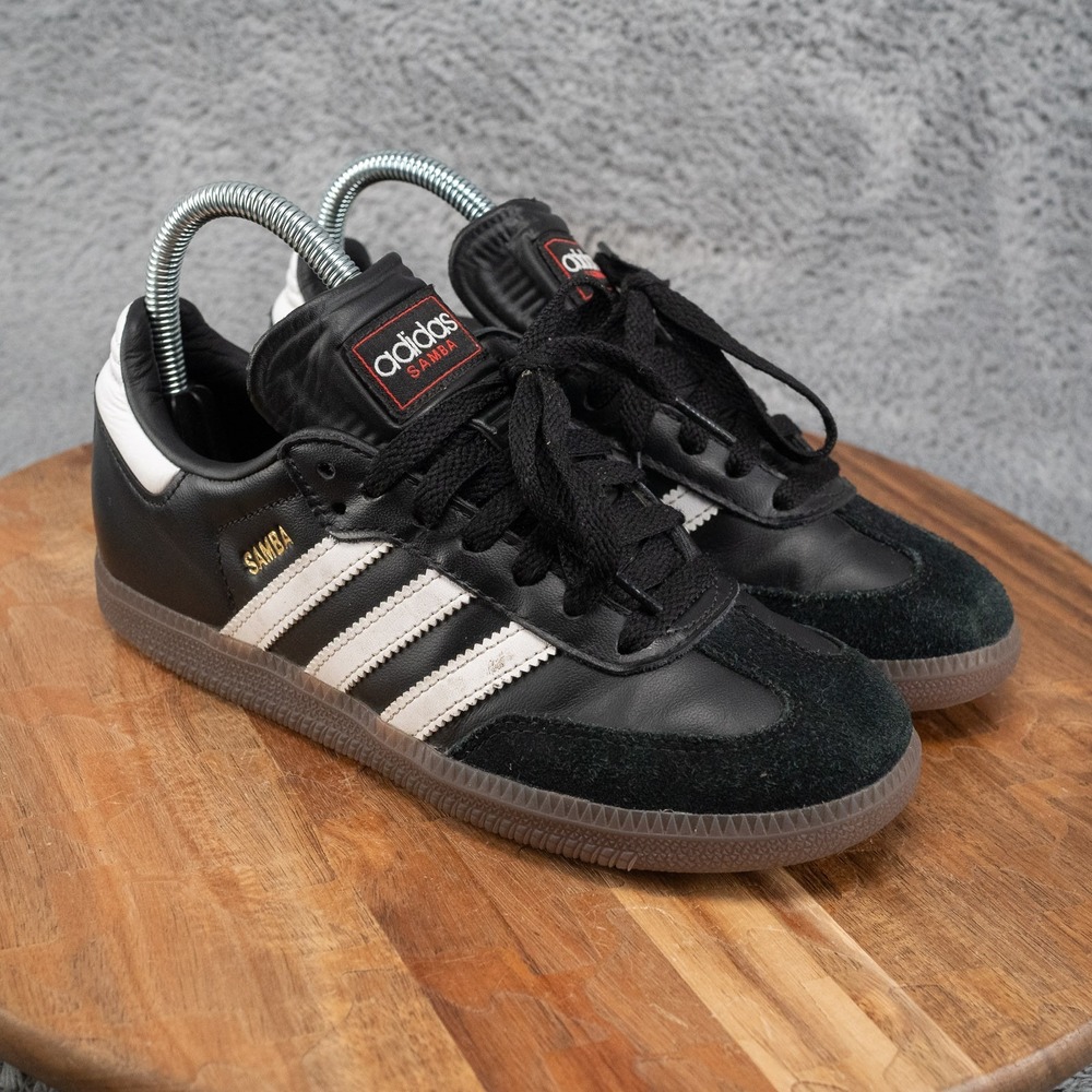 Adidas Samba Kids Leather Sneakers Black & White US Size 3.5 - IF1945